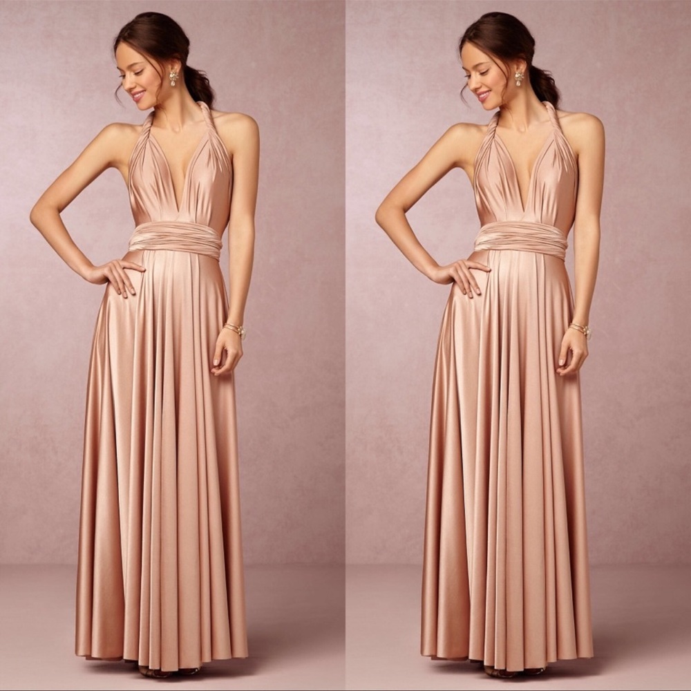 Two Birds Ginger Convertible Dress in Blush